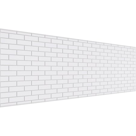 Ekena Millwork Set of Four Panels for 94 1/2"W x 32 1/4"H Subway Brick Fretwork Wainscot Wall Paneling WPKP16X01X47SBK